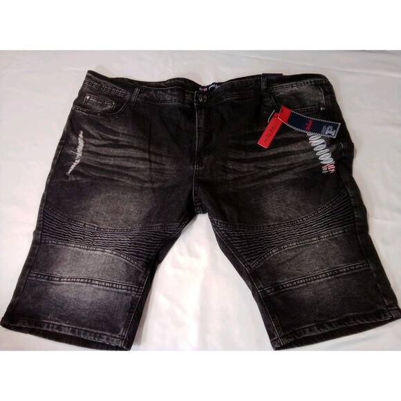 Men's phat Farm Dark Distressed Black Shorts Size 46 New With Tags - Picture 1 of 13